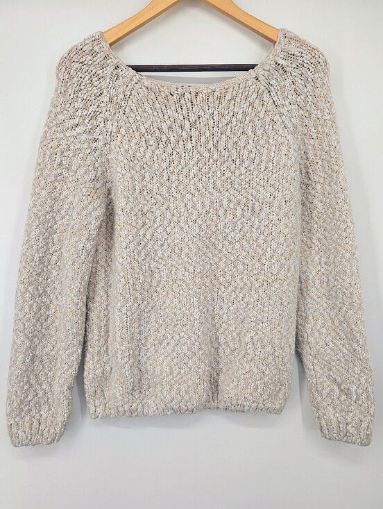 Buffalo David Bitton Sweaters - Buffalo David Bitton Women’s L Oatmeal Boucle Marled Knit Raglan Sweater